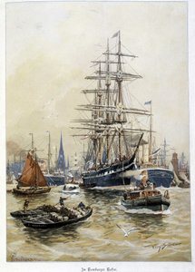 Port w Hamburgu w XIX wieku autorstwa Unknown artist