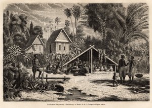 Produkcja ceramiki w Saniaboury (Laos). Grawer ilustrujący podróż eksploracyjną w Indochinach, autorstwa Francisa Garniera, porucznika de Vaissseau, w latach 1866-1868, opublikowany w „Le tour du monde”” 1870-1871, pod redakcją Edouarda Chartona, wyd. Hac autorstwa Unknown artist
