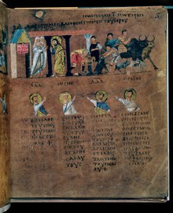 Purpurowy Codex Rossanensis, VI wiek (rękopis) autorstwa Unknown artist