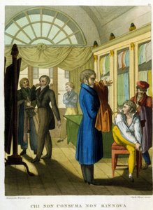 Powiedzenie: „Kto nie konsumuje, nie odnawia się”” Ilustracja ze zbioru przysłów z XVIII wieku autorstwa Unknown artist