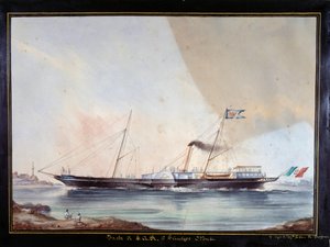 Jacht księcia Oddone, księcia Montferratu (akwarela autorstwa Unknown artist