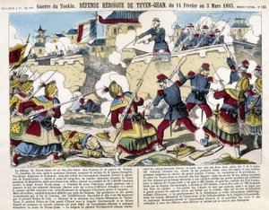 Wojna Tonkińska: obrona Tuyen Quan (Tuyen-Quan), Wietnam od 14 lutego do 3 marca autorstwa Unknown artist