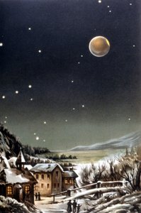 Całkowite zaćmienie księżyca. ilustracja z XIX wieku autorstwa Unknown artist