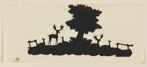 Drzewo z jeleniami i sarną autorstwa Unknown artist