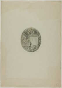 Dwa Putti przy pomniku nagrobnym autorstwa Unknown artist