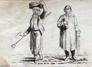 Dwóch chłopów, rycina z końca XVIII w., kolekcja prywatna. autorstwa Unknown artist