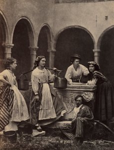 Bez tytułu (scena rodzajowa z czterema kobietami i mężczyzną) autorstwa Unknown artist