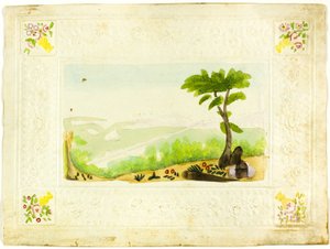Widok Bostonu ze szpitala w Chelsea (walentynka) autorstwa Unknown artist