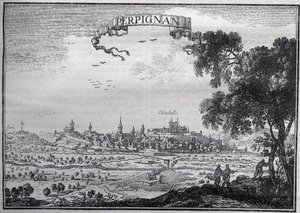 Widok Perpignan w XVII wieku - Widok Perpignan w XVII wieku - autorstwa Unknown artist