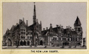 Widok Nowego Trybunału Sprawiedliwości w Londynie, Anglia. autorstwa Unknown artist