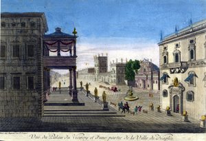 Widok na Pałac Viceroi i część Neapolu w 1760 roku. autorstwa Unknown artist