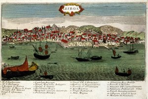Widok na Lizbonę w Portugalii pod koniec XVIII wieku autorstwa Unknown artist