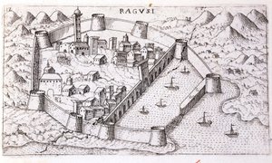 Widok miasta Ragusa w XVI wieku. autorstwa Unknown artist