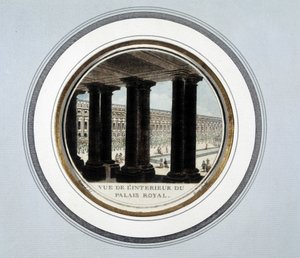 Widok wnętrza Pałacu Królewskiego - grawer autorstwa Unknown artist