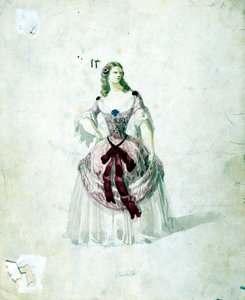 Kostium Violetty do opery „La Traviata” Giuseppe Verdiego do La Scali z 1855 roku. autorstwa Unknown artist