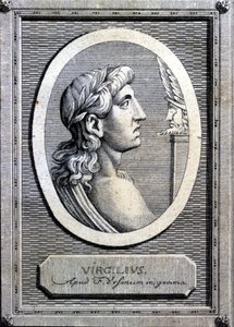 Wergiliusz (70 - 19 pne), poeta łaciński. Grawerowanie XVIII wieku. autorstwa Unknown artist