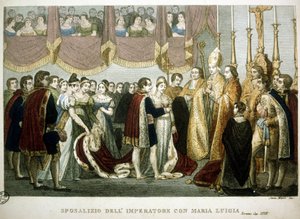 Ceremonia zaślubin Napoleona I z Marią - Ludwiką Habsburgów w kościele Augustynów w Wiedniu, 2 kwietnia autorstwa Unknown artist