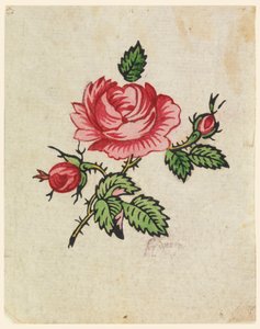 Woodblock Próbny dowód dla drukowanej tkaniny autorstwa Unknown artist