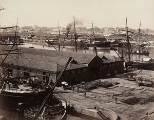 Port w Bombaju, Indie autorstwa Unknown photographer