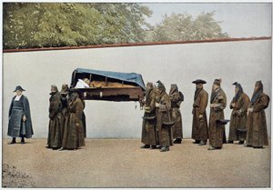 Bracia dżemu charytatywnego niosący chorego do szpitala, Włochy, koniec XIX wieku. autorstwa Unknown photographer