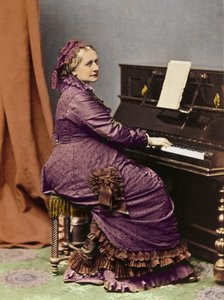 Clara Schumann (1819-1896), niemiecka pianistka i kompozytorka, przy fortepianie - Portret Clary Schumann (1819-1896), niemieckiej pianistki i kompozytorki, żony Roberta Schumanna. autorstwa Unknown photographer