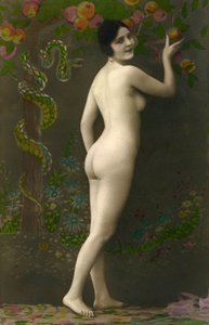 Fantazyjna pocztówka (kicz): Eve de la "Belle Epoque" (ok. 1920) autorstwa Unknown photographer
