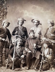 Gruzińscy wojownicy z Batum (lub Batumi) miasto Gruzji, stolica Adżarii autorstwa Unknown photographer