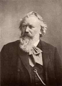 Johannes Brahms (1833-1897), niemiecki kompozytor, półtony (druk) autorstwa Unknown photographer