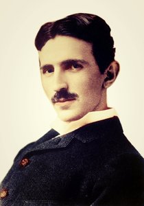 Portret Nikoli Tesli (1856-1943) (Nikolaj) - urodzonego w Chorwacji serbskiego inżyniera, fizyka i wynalazcy autorstwa Unknown photographer