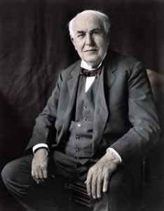 Portret Thomasa Edisona (1847-1931), amerykańskiego fizyka. autorstwa Unknown photographer