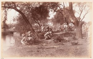 Zajęcie mostu nad kanałem Alipur przez Guides Cavalry, Delhi Camp of Exercise, 1885 autorstwa Unknown