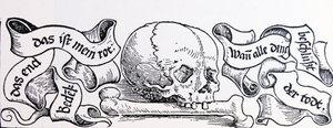 Drzeworyt Venal Love przedstawiający śmierć, ok.1511