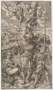 Najemnicy i kobieta ze śmiercią na drzewie, 1524. autorstwa Urs I Graf