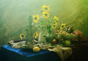 Elegancka martwa natura z słonecznikami autorstwa UstinaGreen