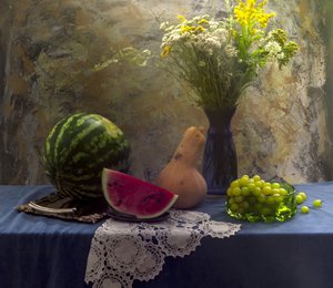 Rustykalna martwa natura z plonami