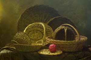 Martwa natura z rustykalnymi plecionymi koszykami autorstwa UstinaGreen