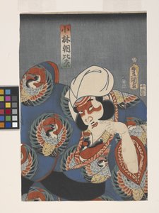 Aktor w roli Kobayashiego Asahiny (drzeworyt kolorowy) autorstwa Utagawa (1786 1865) Kunisada