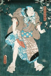 Szczegóły postaci piątej z „Pięciu postaci ze sztuki Toyokuni” (patrz także 157882 autorstwa Utagawa Kunisada