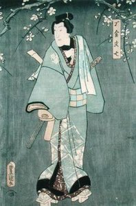 Fragment postaci pierwszej z "Pięciu postaci z dramatu Toyokuniego" (zob. także 157884 autorstwa Utagawa Kunisada