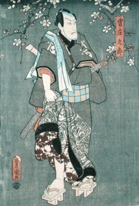 Szczegół postaci trzeciej z „Pięciu postaci ze sztuki Toyokuni” (patrz także 157881 autorstwa Utagawa Kunisada