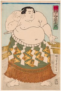 Portret zapaśnika sumo Umgatani Rycina Utagawy Kuniaki II, (1835-1888) autorstwa Utagawa  Kuniaki