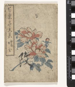 Antologia piwonii Shukuyakutei bunshu (tytuł na obiekcie) autorstwa Utagawa (school of)