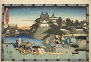 Akt 3 (Sandanme), z serii „Zemsta lojalnych podwładnych (Chushingura)” autorstwa Utagawa Hiroshige