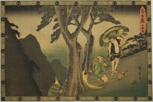 Akt 5 (Godanme), z serii „Zemsta lojalnych podwładnych (Chushingura)” autorstwa Utagawa Hiroshige