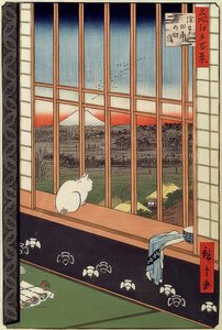 Pola ryżowe Asakusa i festiwal Torinomachi. Z serii: 100 słynnych widoków Edo. 1861 autorstwa Utagawa Hiroshige