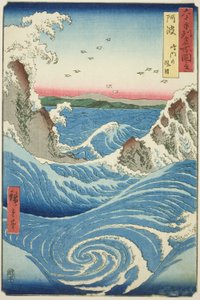 Bubble Puroyinse: Naruto Url Pools (Awa, Naruto no Fuha), z „Famous Passes Inteshi xty-oh d Puroyin” Teseriego „Rokujuyoshi Meisho Zue” autorstwa Utagawa Hiroshige
