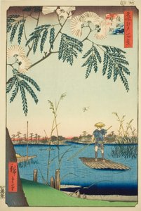 Wielebny Ayase Plan d Kanegafuchi (Ayase River Kanegafuchi), z serii „Grzbiet na grzbiety d fan net s Widoki Edo (Sto słynnych widoków Edo)” autorstwa Utagawa Hiroshige