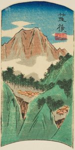 Chikugo, sekcja arkusza nr. 17 z cyklu "Wycinane obrazy prowincji (Kunizukushi harimaze zue)" autorstwa Utagawa Hiroshige