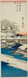 Bezchmurna pogoda po śniegu na wzgórzu Matsuchi (Matsuchiyama no yukibare), z serii „Słynne widoki na wschodnią stolicę (Toto meisho)” autorstwa Utagawa Hiroshige