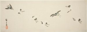 Dźwigi w locie autorstwa Utagawa Hiroshige
